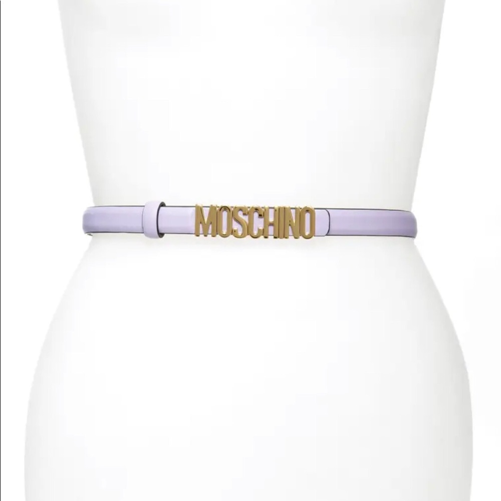 Logo Calfskin Leather Skinny Belt
MOSCHINO